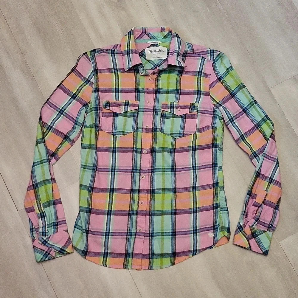 🛍Aeropostale Womens Western Style Button Up Shirt Size S